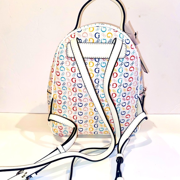 New Guess Backpack Bag Purse Tote NWT Women’s Rainbow Graffiti CC754429 - Picture 4 of 6
